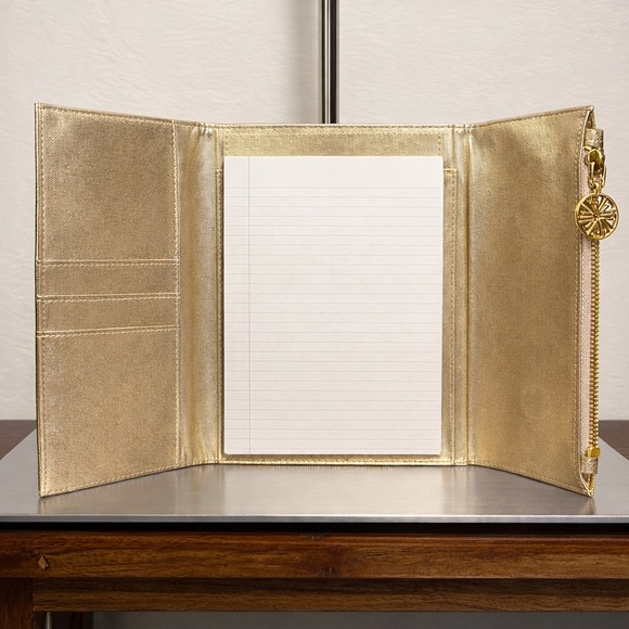 Lilly Pulitzer Gold Metallic Folio Wallet - Picture 3 of 7